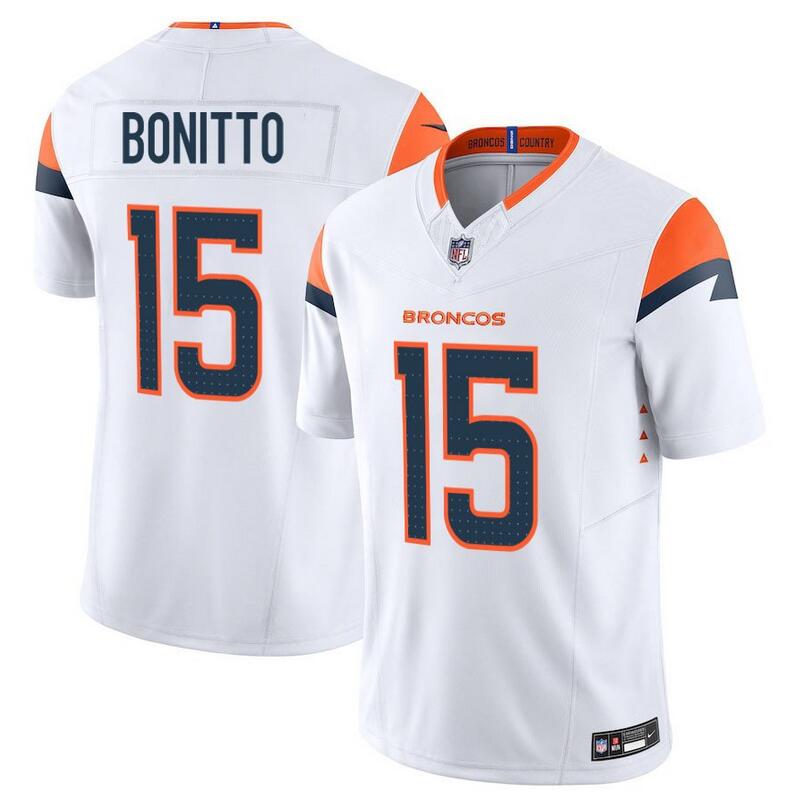 Youth White Denver Broncos #15 Nik Bonitto F.U.S.E. Vapor Limited Stitched Football Jersey